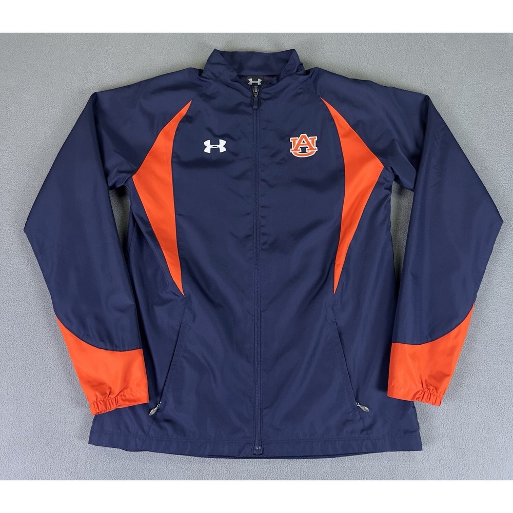 Auburn‎ Tigers Under Armour Jacket Womens Small Tall Navy Blue Windbreaker Team